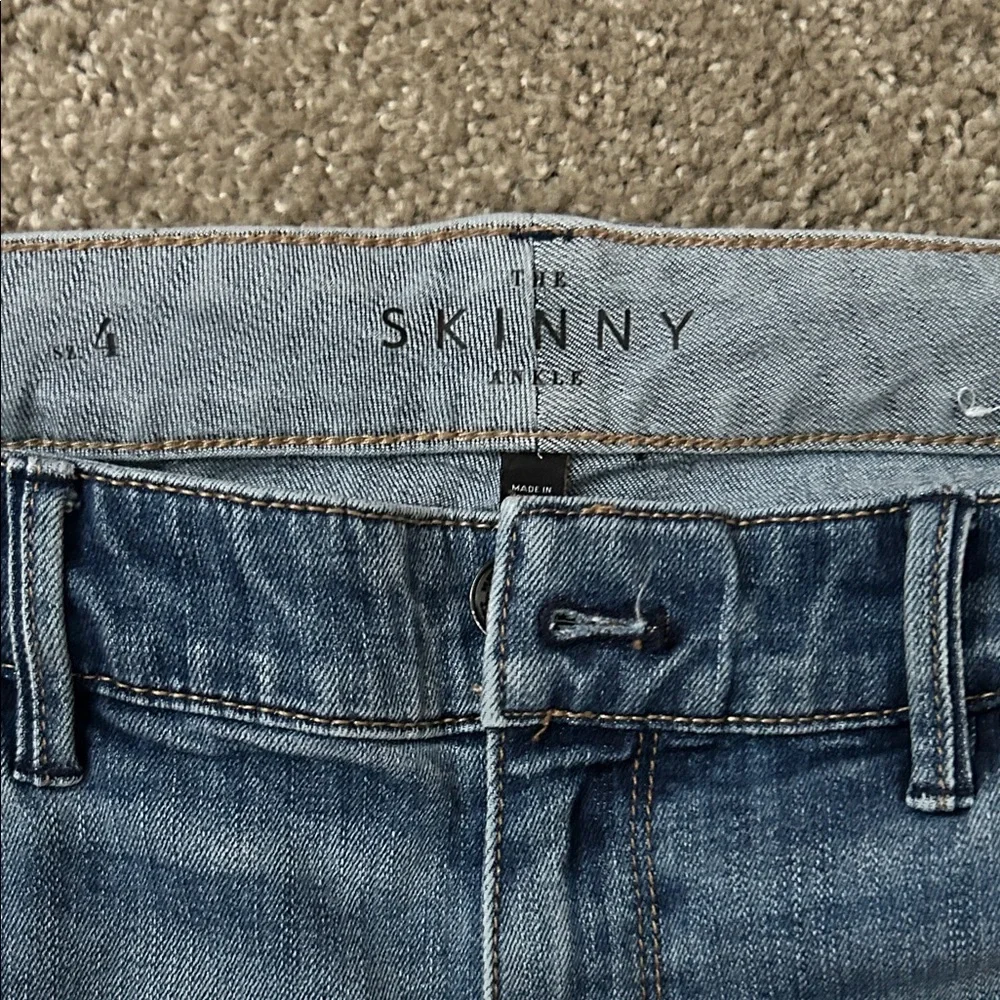 White House Black Market Blue Jeans with Black Embroidery - Picture 2 of 5